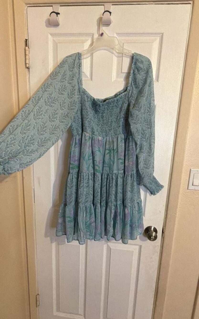Taylor Floral Smocked Long Sleeve Mini Dress